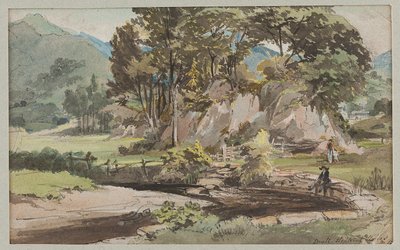 En hage i Brathay, 1812 (wc på papir) av John Harden