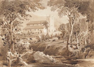 Ambleside Church, Cumbria (wc på papir) av John Harden