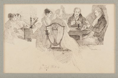 An Evenings Entertainment, 1804 (penn og blekk på papir) av John Harden