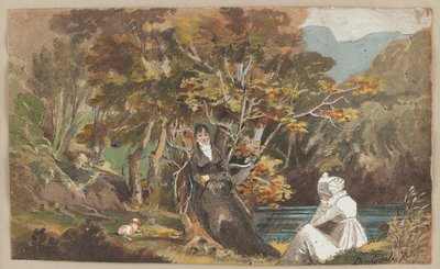 Borrowdale, 1810 (wc på papir) av John Harden