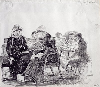 Konsentrasjon, 1815 (penn og blekk på papir) av John Harden