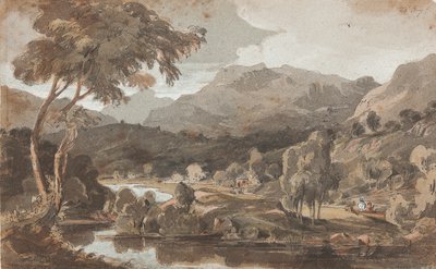 Elter Water, Lake District, Cumbria (wc på papir) av John Harden