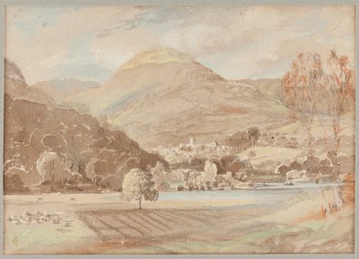 Fields outside Brathay, 1812 (wc på papir) av John Harden
