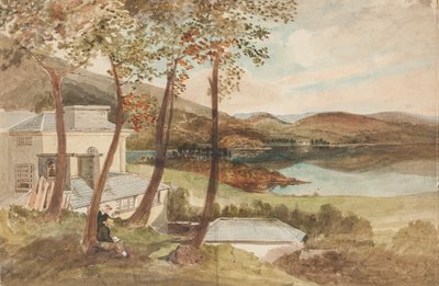 Hall og Windermere, Lake District, Cumbria (wc på papir) av John Harden