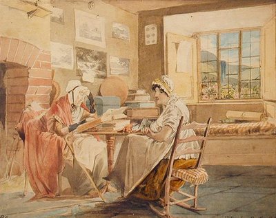 Interiør, Brathay Hall (akvarell på papir) av John Harden