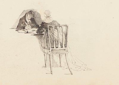 Mann og kvinne sitter ved et bord, 1805 av John Harden