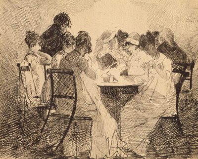 Fest i Dublin, 1809 (penn og blekk på papir) av John Harden