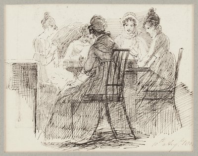 Sittende gruppe, 1808 av John Harden