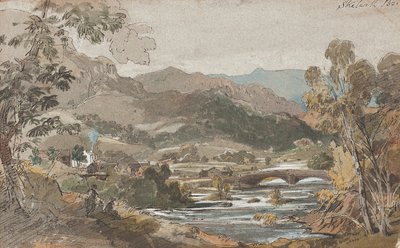 Skelwith Bridge, 1812 (wc på papir) av John Harden