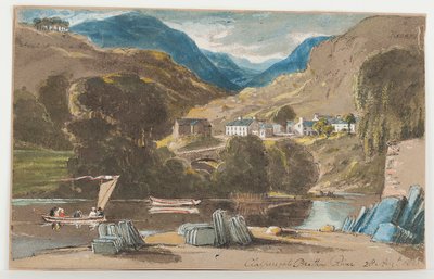 Skiferbrygge ved Clappersgate, 1817 (wc på papir) av John Harden