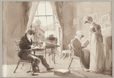 Sommerhus, 1824 (wc på papir) av John Harden