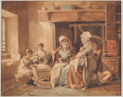 The Village Doctoress, 1820 (wc på papir) av John Harden