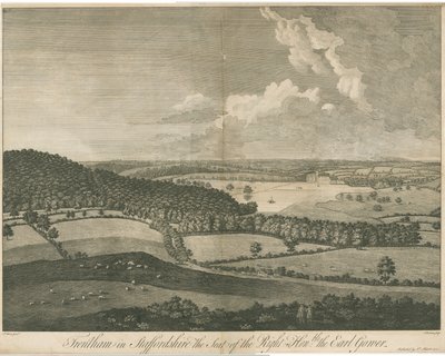 Trentham Hall: gravering, nd [c 1751] av John Harris