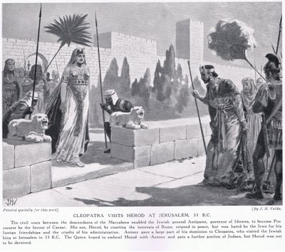 Kleopatra besøker Herodes i Jerusalem 33 f.Kr av John Harris Valda