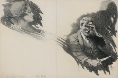 Onde øyne (blyant og fargestift på papir) av John Harris Valda