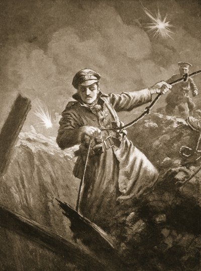 Løytnant G.P. Burlton hjelper til med å redde bevisstløse menn fra en gruve av John Harris Valda