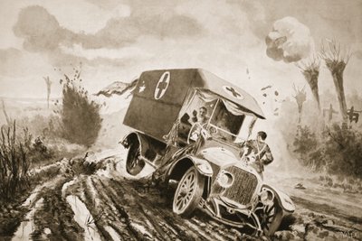 Menig Adams gikk for å hjelpe de sårede i en motorambulanse som hadde kjørt inn i et granathull mens han var under ild av John Harris Valda