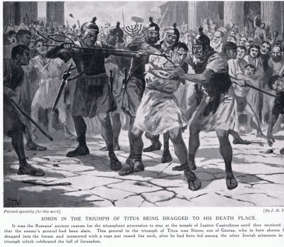 Simon i triumfen til Titus som ble dratt til sin død av John Harris Valda