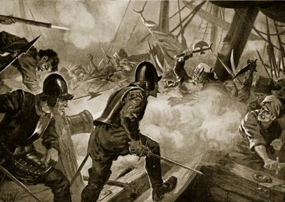 Slaget ved Lepanto, illustrasjon fra 
