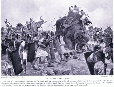Slaget ved Zama 203 f.Kr av John Harris Valda
