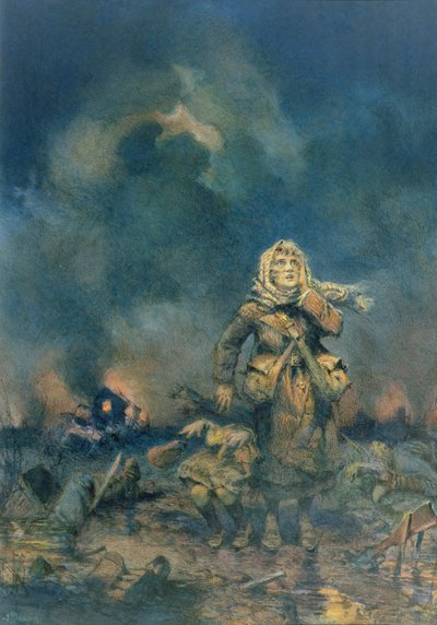 The Shell (wc og fargestift på papir) av John Harris Valda