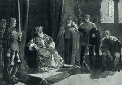 Parlamentet til Owen Glendower (litho) av John Harris Valda