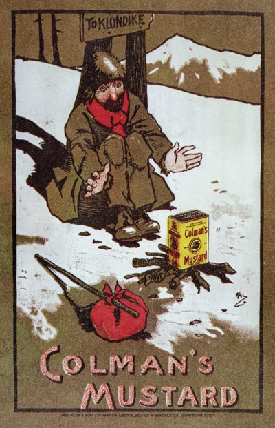 Annonse for Colman's Mustard, ca. 1898 (farge litho) av John Hassall