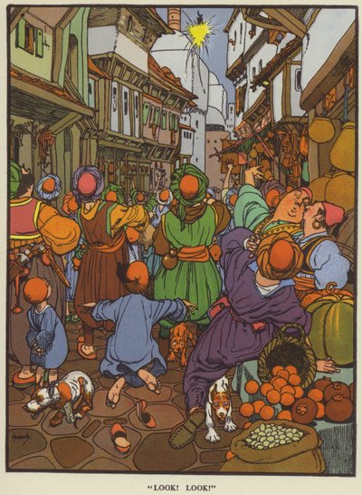 "Se! Se!" (farge litho) av John Hassall