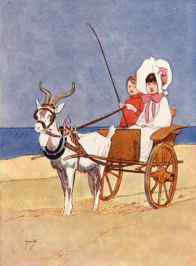 "Onkel Reggie leide geite-sjeselet for oss" (farge litho) av John Hassall