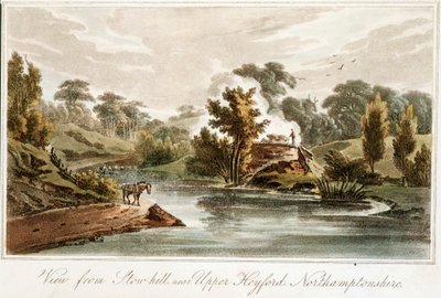 Grand Junction Canal fra Stow Hill nær Upper Heyford, Northamptonshire, 1819 av John Hassell