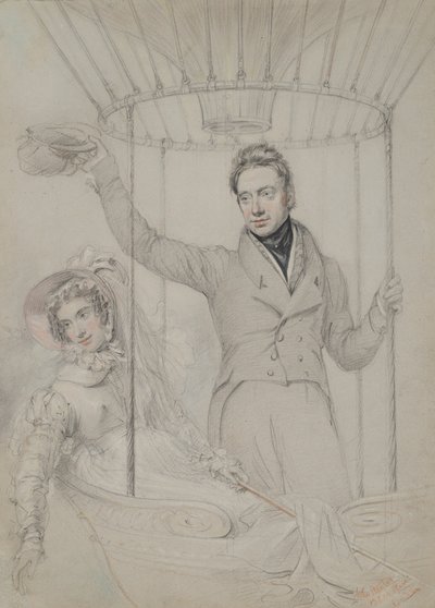 George Graham og hans kone, Margaret, Making a Balloon Ascent, London, 1823 av John Hayter