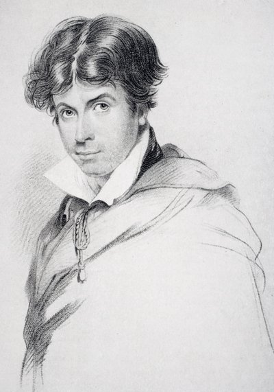 James Henry Leigh Hunt (1784-1859) 44 år gammel, gravert av Henri Meyer (1844-99) fra 