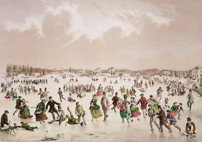 Jamaica Pond, West Roxbury, Mass., ca. 1859 (fargelitografi) av John Henry Bufford