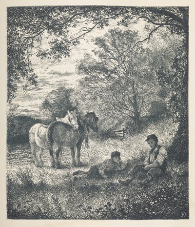 Plate 11. Mann-, gutte- og shirehester.  Naturbilder. En serie på tretti originale illustrasjoner tegnet på tre av J. H. Dell, og gravert av R. Paterson.  John Henry Dell av John Henry Dell