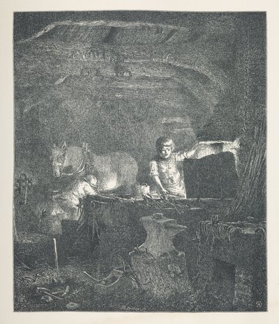 Plate 13. En smed. Naturbilder. En serie på tretti originale illustrasjoner tegnet på tre av JH Dell, og gravert av R. Paterson. John Henry Dell av John Henry Dell