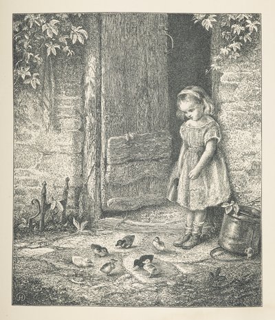 Plate 20. En ung jente og kyllinger, fra 