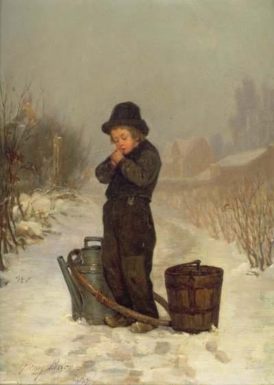 Varmer hendene sine, 1867 av John Henry Frederick Bacon