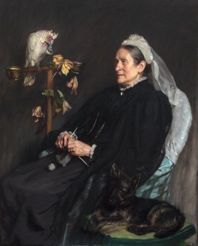 Old Lady and Her Pets, posert av Mrs. William Sommerville av John Henry Lorimer