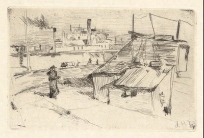 Bridgeport Shanties av John Henry Twachtman