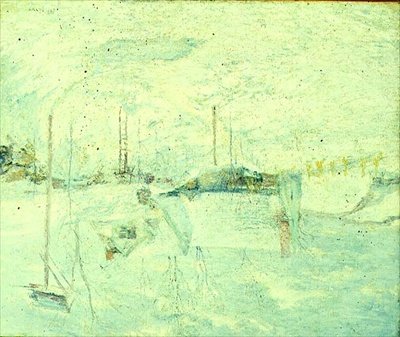 Last Touch of Sun (olje på lerret) av John Henry Twachtman