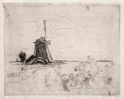 Mill and Weeds, Holland. av John Henry Twachtman
