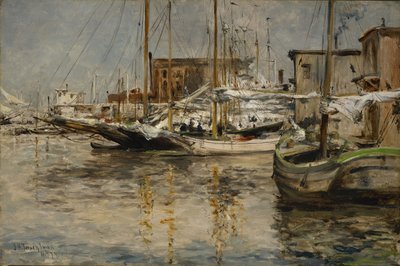 Østersbåter, North River av John Henry Twachtman