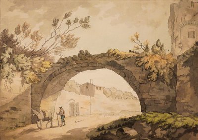 En buegang i Italia, ca. 1798 (akvarell med penn og blekk på papir) av John Herman Merivale