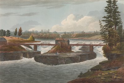 Glenns Falls nr. 6 i Hudson River Portfolio, 1822. av John Hill