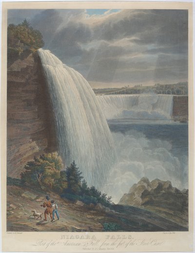 Niagara Falls fra Foot of Staircase av John Hill, after William James Bennett