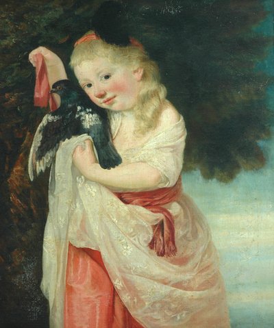 Jente med en fugl av John Hoppner