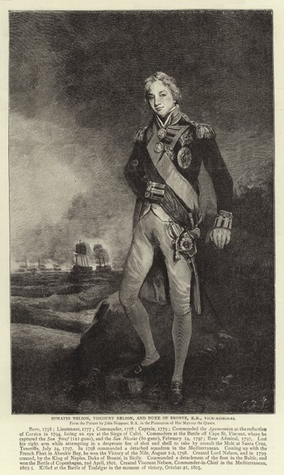 Horatio Nelson, Viscount Nelson og Duke of Bronte, KB, viseadmiral av John Hoppner