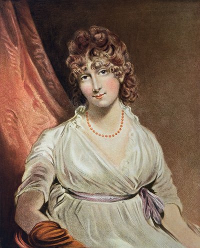 Portrett av den ærede fru Bouverie gravert av I.R Smith (fl.1800-30) av John Hoppner