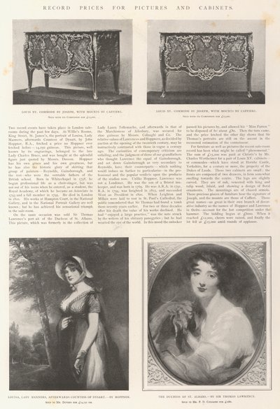 Rekordpriser på bilder og skap av John Hoppner