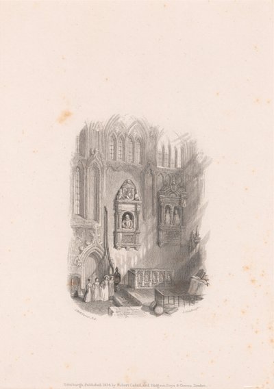 Shakespeares monument ved kirken i Stratford upon Avon av John Horsburgh
